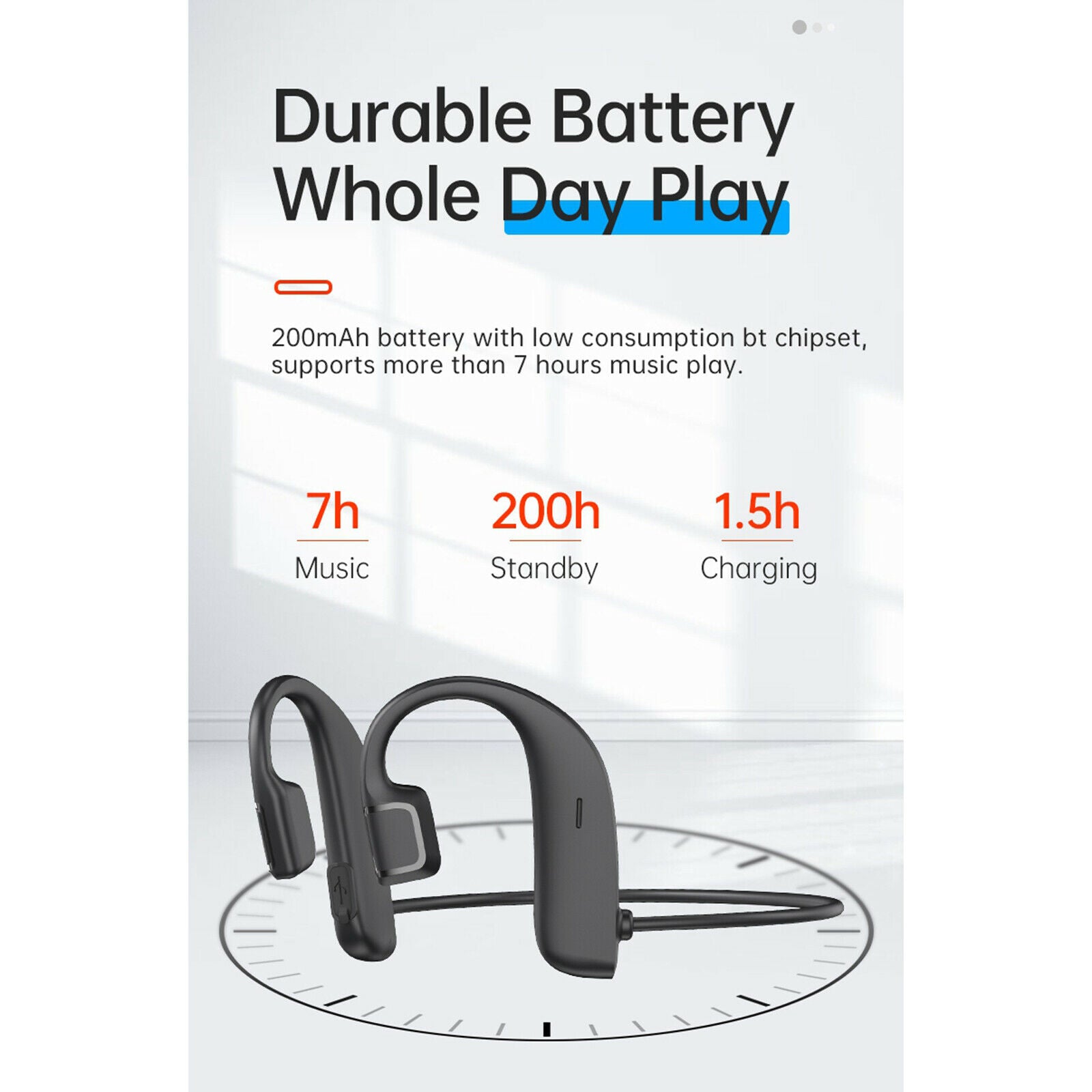 Wireless Bone Conduction Headphone Headset Earphones For Running Sweatproof