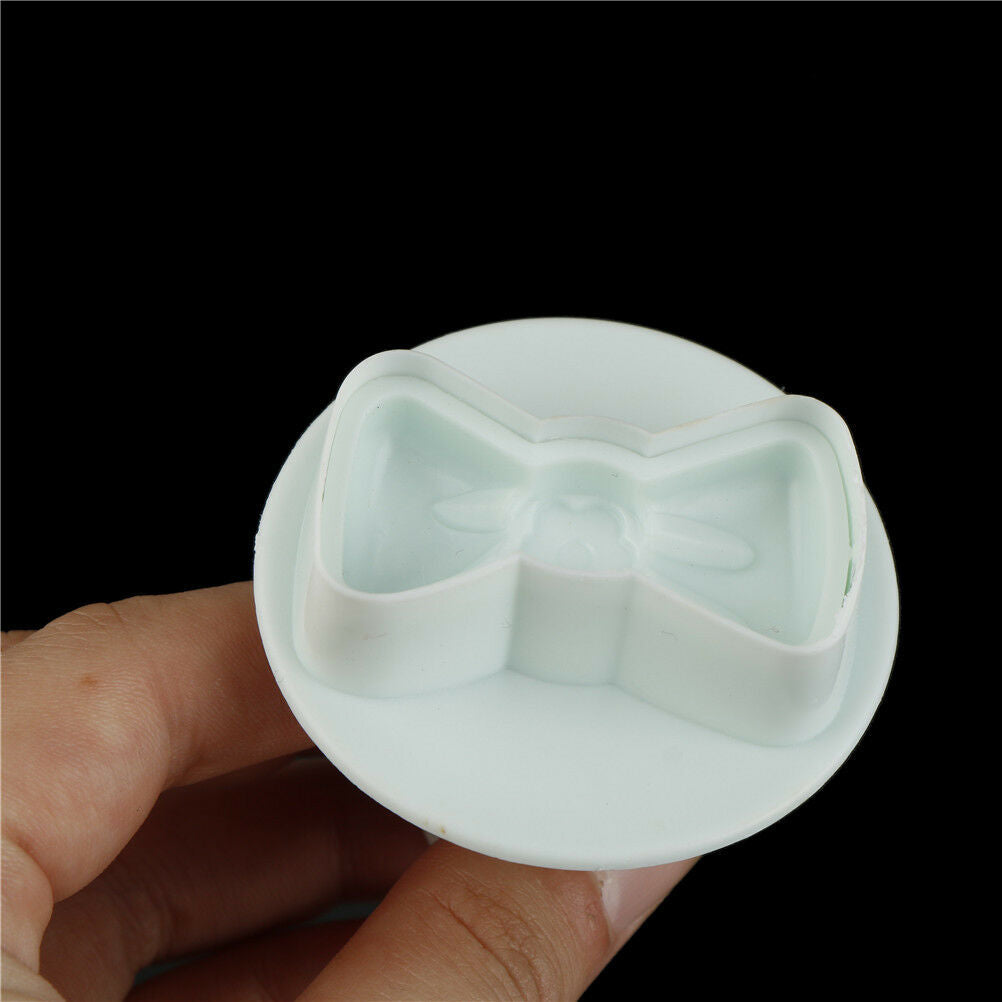 3Pcs Bowknot Plastic cookie/biscuit cutter plunger fondant mold cake deco.l8