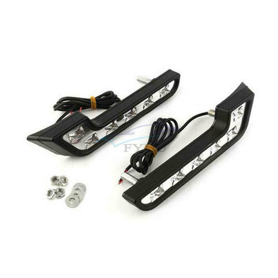 2× 18×4×1.5cm Automobile DC 12V Shakeproof Left & Right LED Daytime Running Lamp