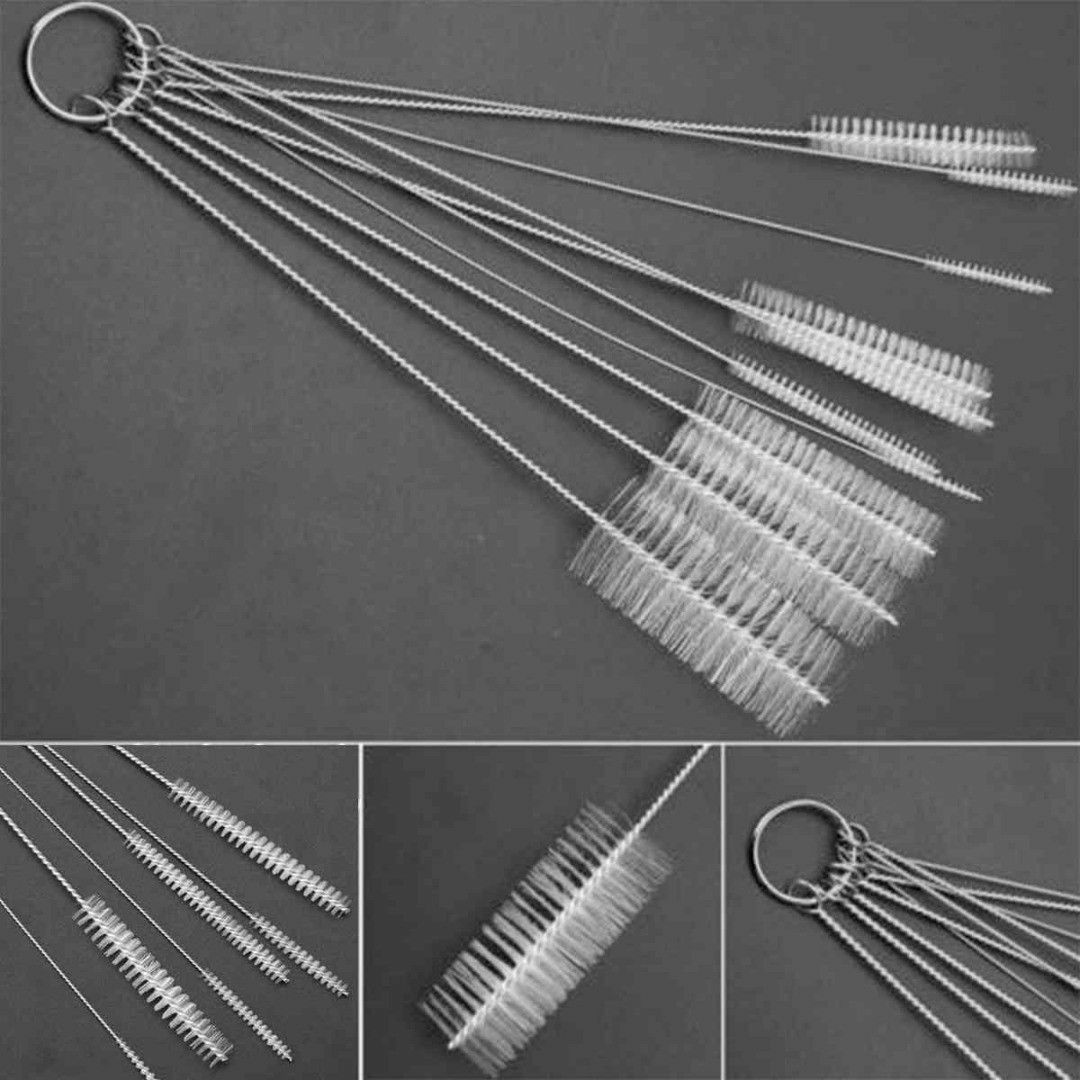 Straw Cleaning Brush One Pipe Cleaner Tube Bottle Metal Handle Reusable Cleaning