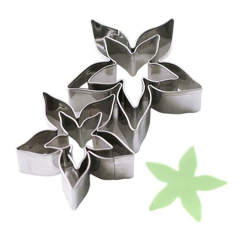 4 PCS Food-Grade Stainless Steel Rose Theme Christmas Cookie Cutters Baking Ute