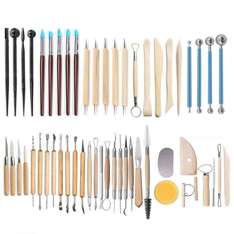 53Pcs Clay Sculpture Pottery Tool DIY Carving Point Drill Pen Ceramics Sculpting