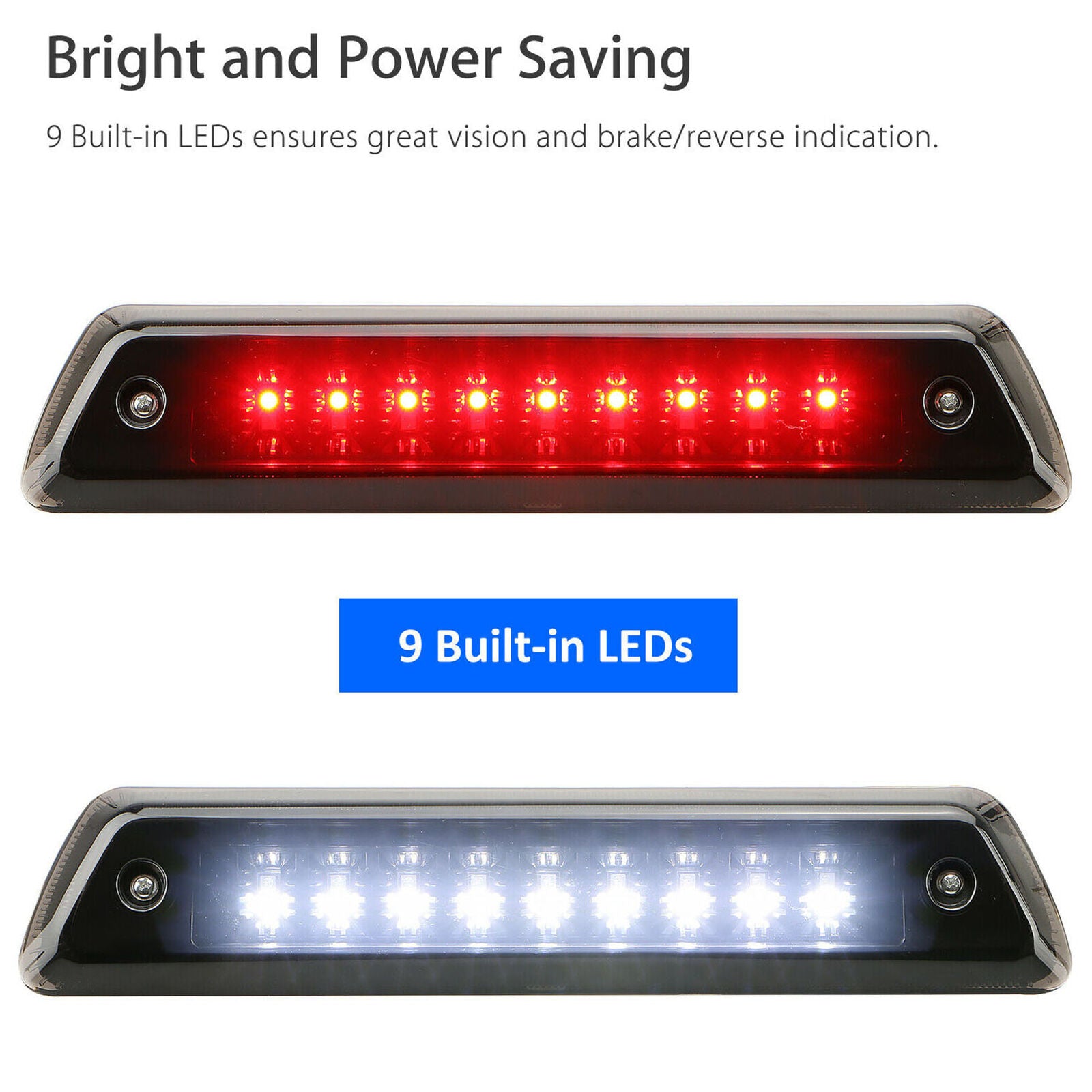 For 2009-2014 Ford F-150 3rd Third Brake Light LED Smoke Rear Reverse Cargo Lamp
