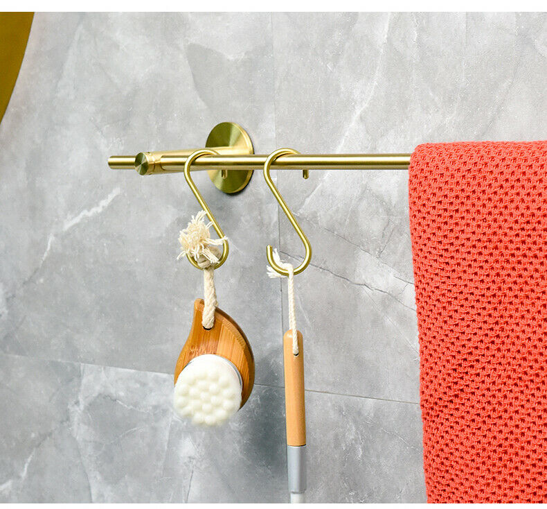5PCS Brass S Hooks Hanger Kitchen Bathroom Holder Utensil Clothing Hanging Home
