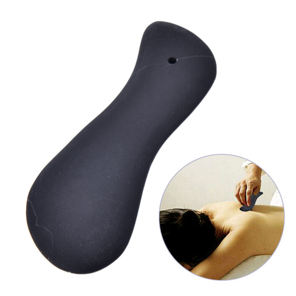 Black Bian Stone Massage Gua Sha Plate Tool Natural Health Scrape Therapy .l8