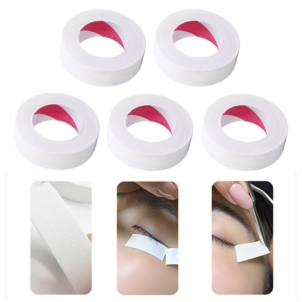 5 Rolls White Eyelash Tape, Adhesive Fabric Eyelash Tapes, Lash Tape for Eyelash