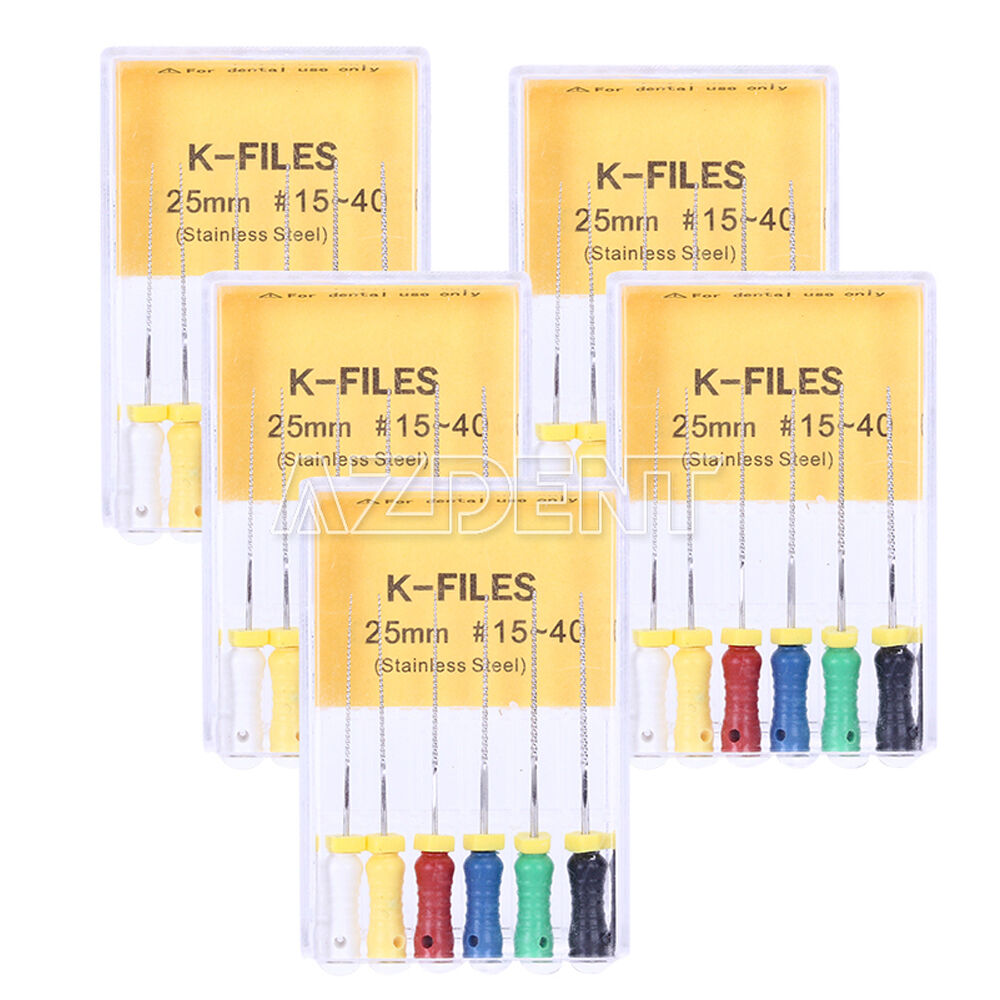 50 Boxes Dental K-FILES 25mm #15-40 Stainless Steel Endo Root Canal File Hand