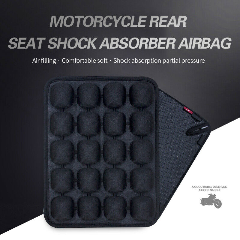 Motorcycle Rear Passenger Seat Inflation Air Cushion Pad Breathable Scooter Mat