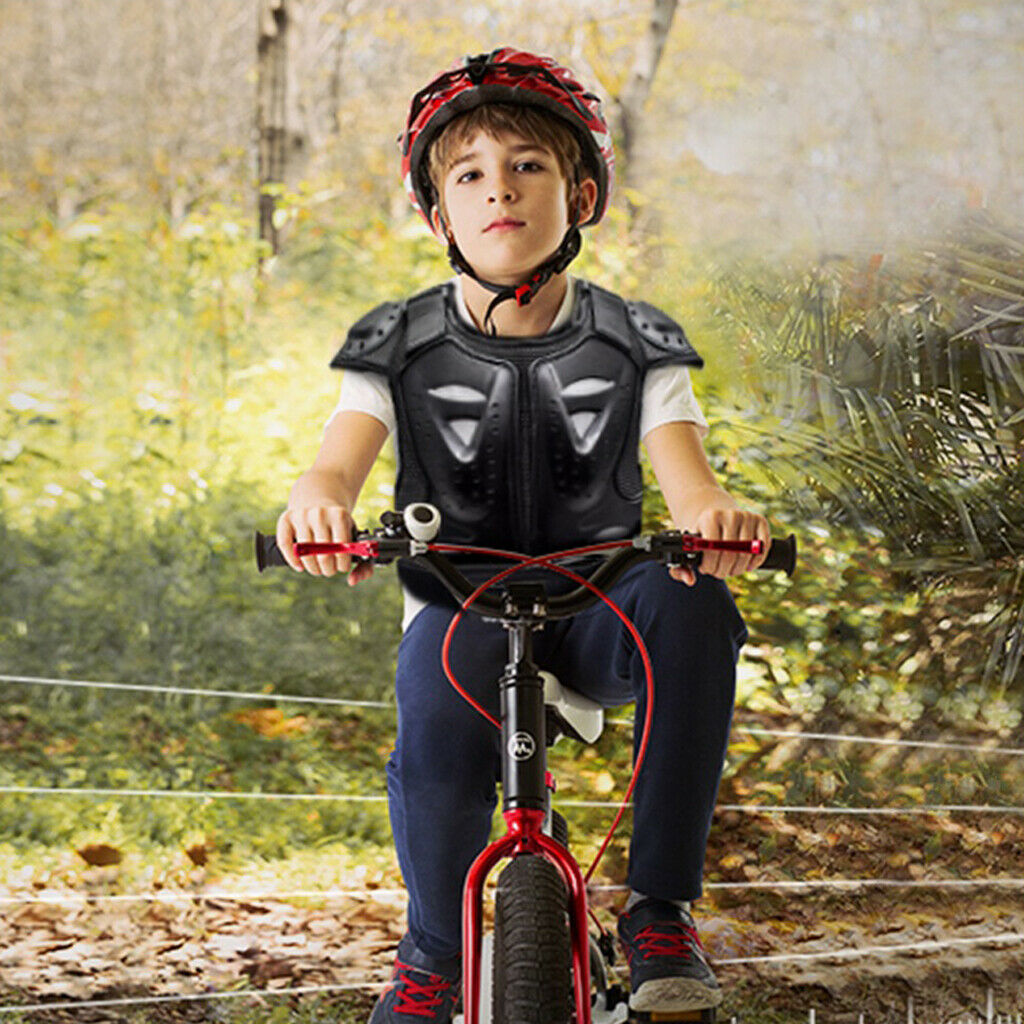 Kids Motorcycle Armor Vest Support Jacket Dirt Bike Chest Protector Black S