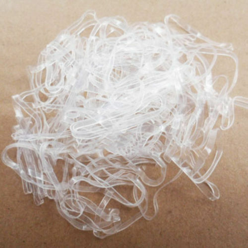 Fashion 200pcs Hair Tie Band Ponytail Holder Elastic Rubber Clear White Women