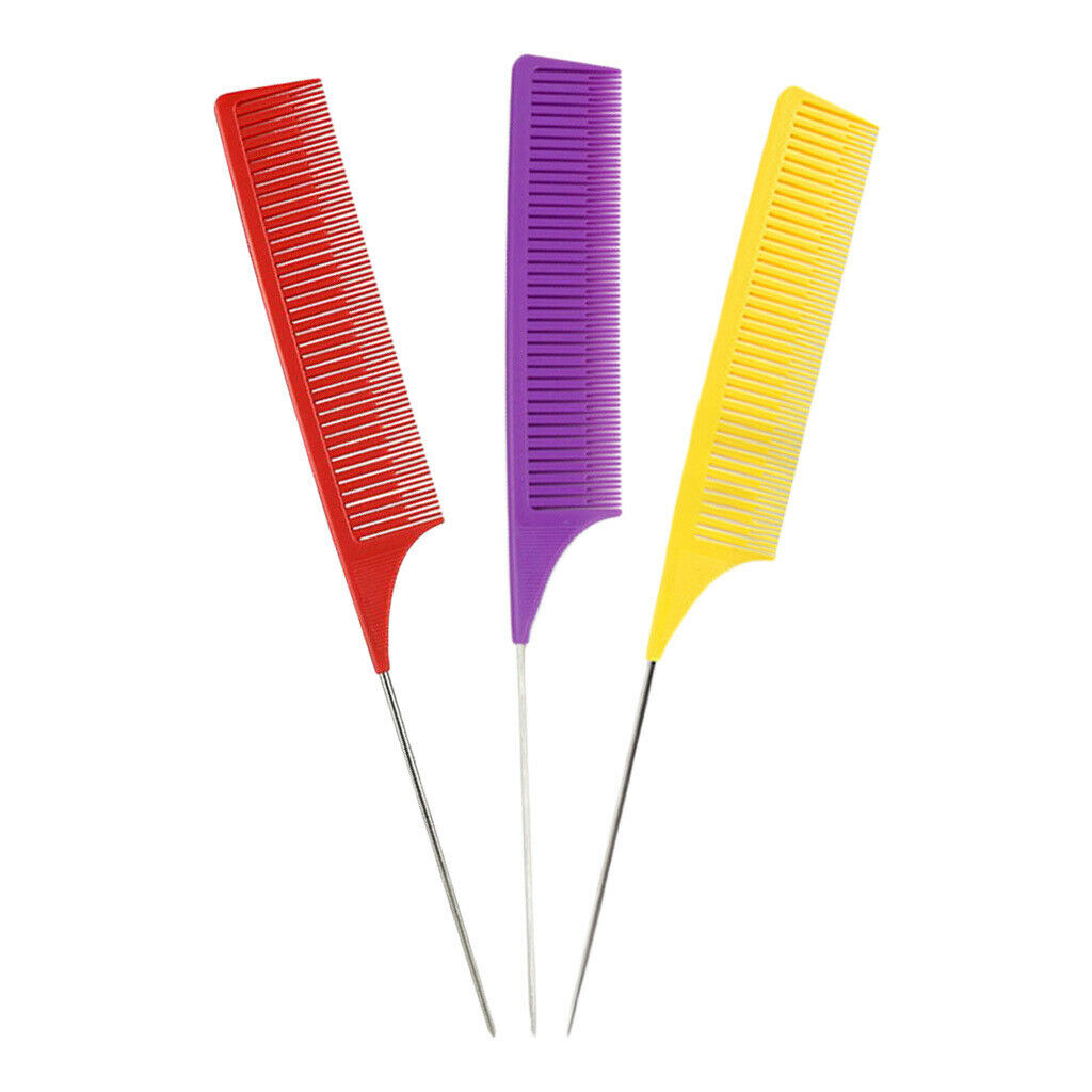 3x Weave Highlighting Foiling Hair Comb Hair Coloring Combs Tools Pin Tail