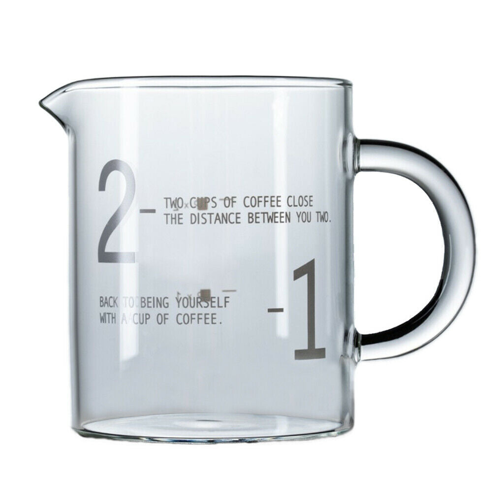 400ml Transparent Glass Coffee Mugs Measured Insulated Tea Cups with Handle