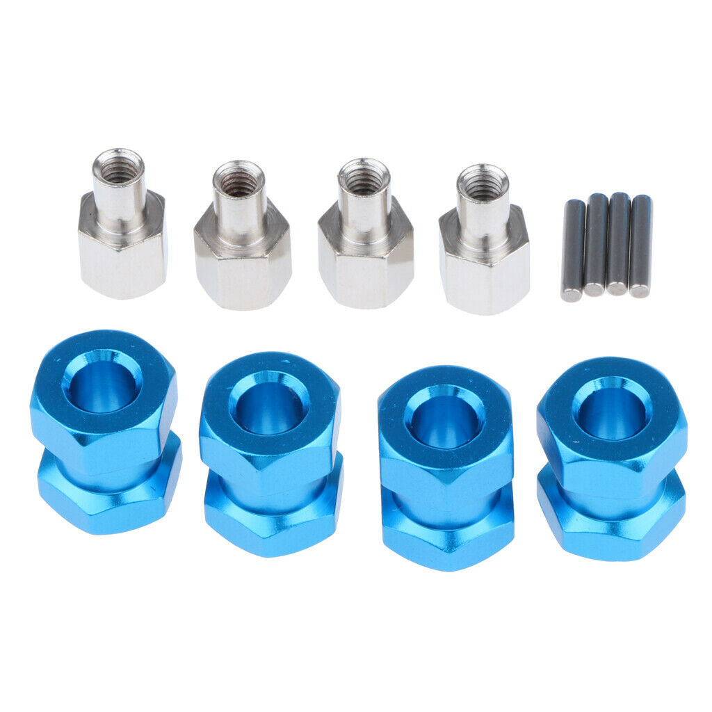 12mm Wheel Hex Hub 15mm Longer Adapter for AXIAL SCX10 D90 AX10 RC Car Blue