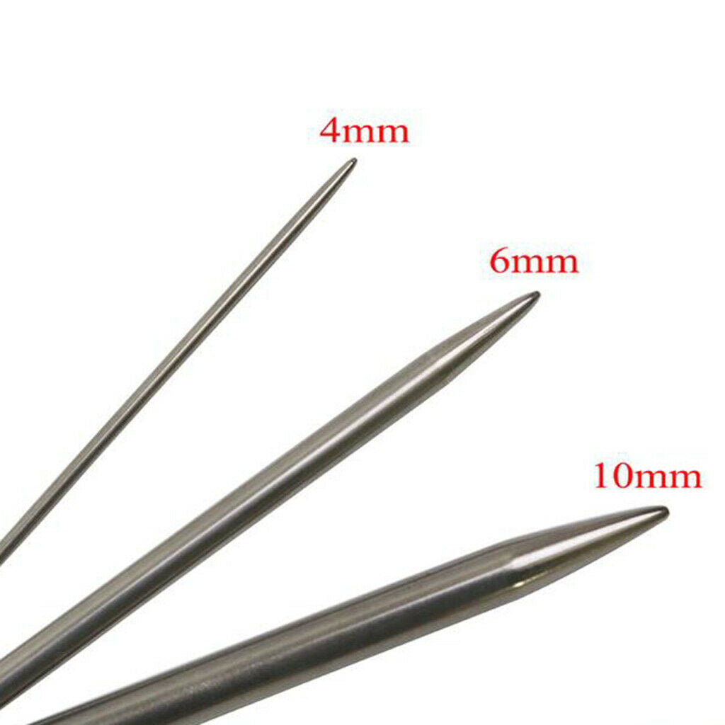 3pcs 80cm Circular Knitting Needles with Clear Tubes Double-Pointed