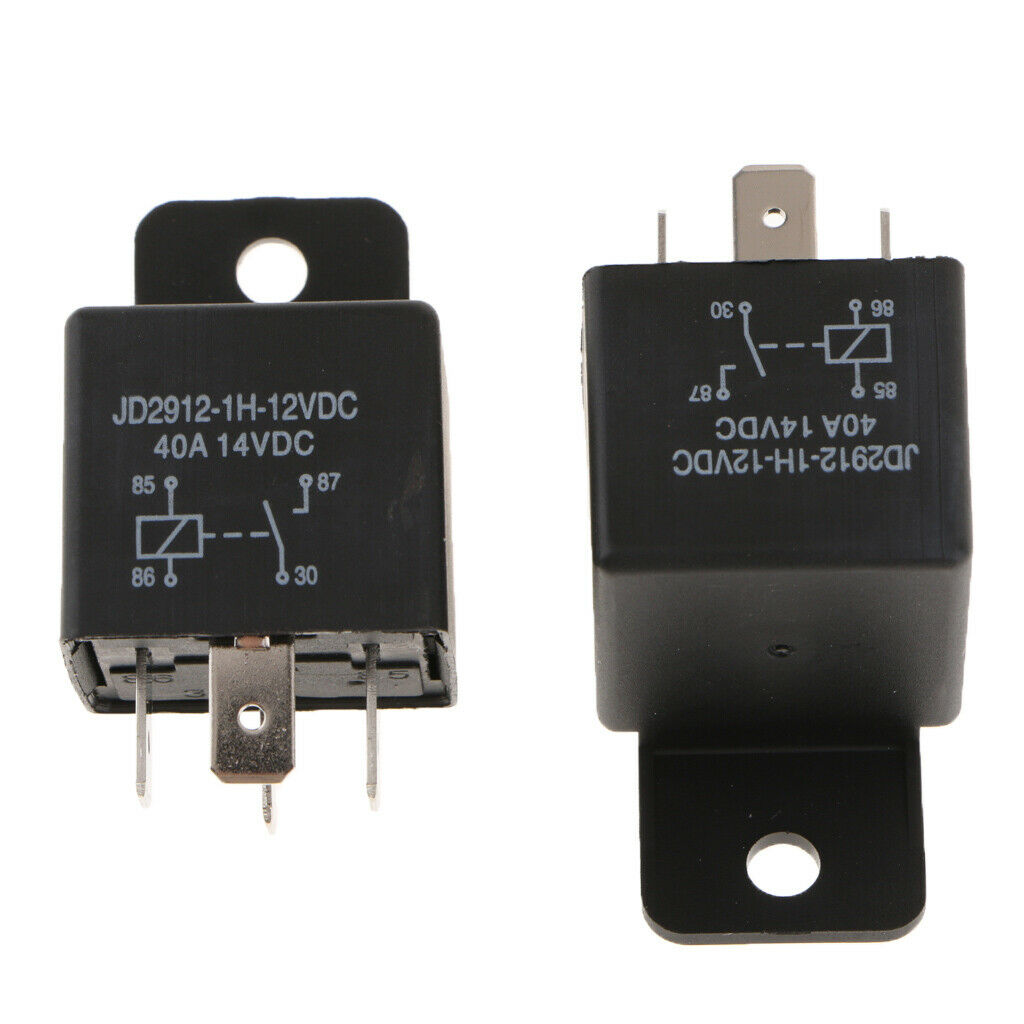 2Pcs Car Automotive Truck 12 Volt DC 40A AMP SPST Relay 4Pin Waterproof
