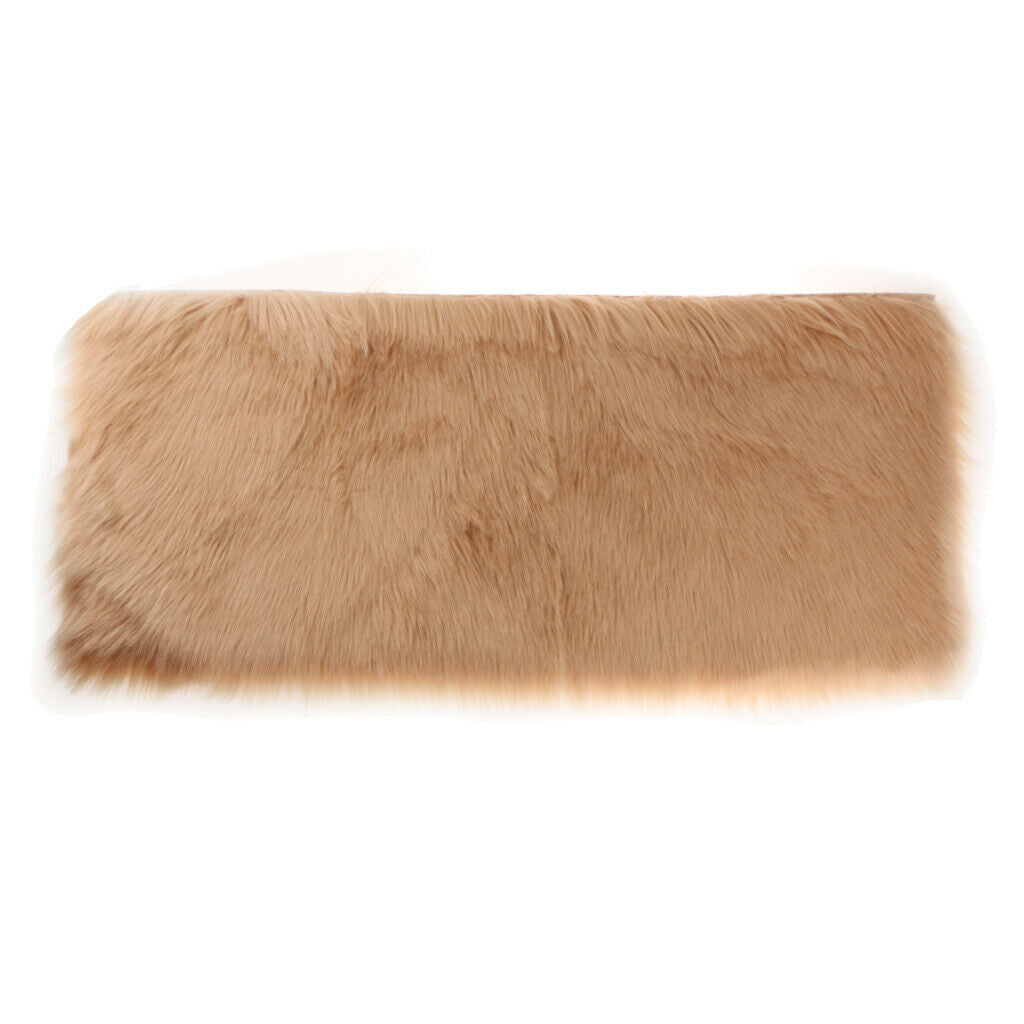 80x50cm Shaggy Sheepskin Rug Soft Non Shed Carpet Rug 5cm Pile Camel
