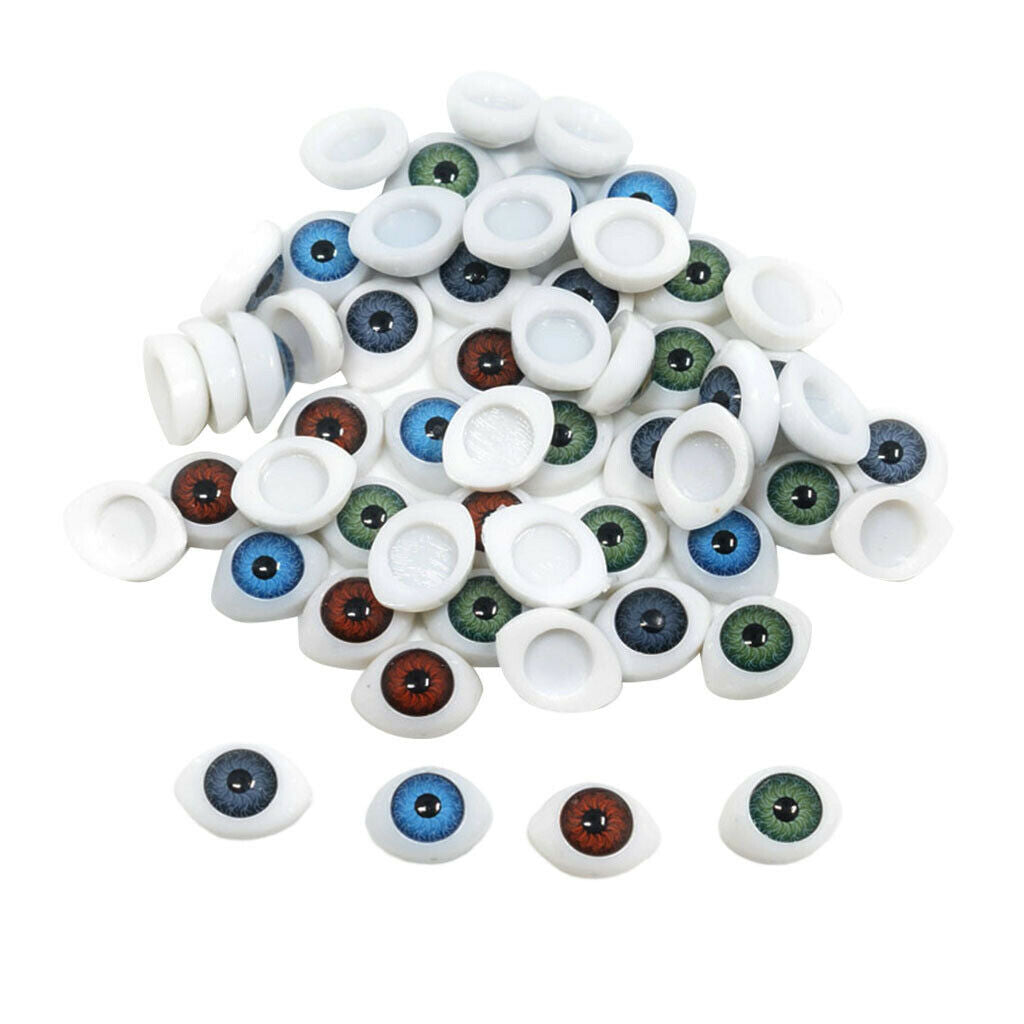 60x Plastic Glass Gothic Eyes Embellishments Handmade Accessories for Craft