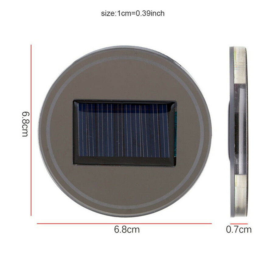 Solar Cup Pad Car accessories LED Light Cover Interior Decoration Lights Fashion