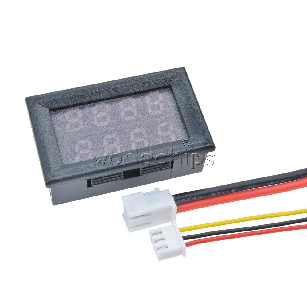 10A Voltmeter Ammeter Blue +Red LED Dual Digital Volt Amp Meter Gauge DC 200V