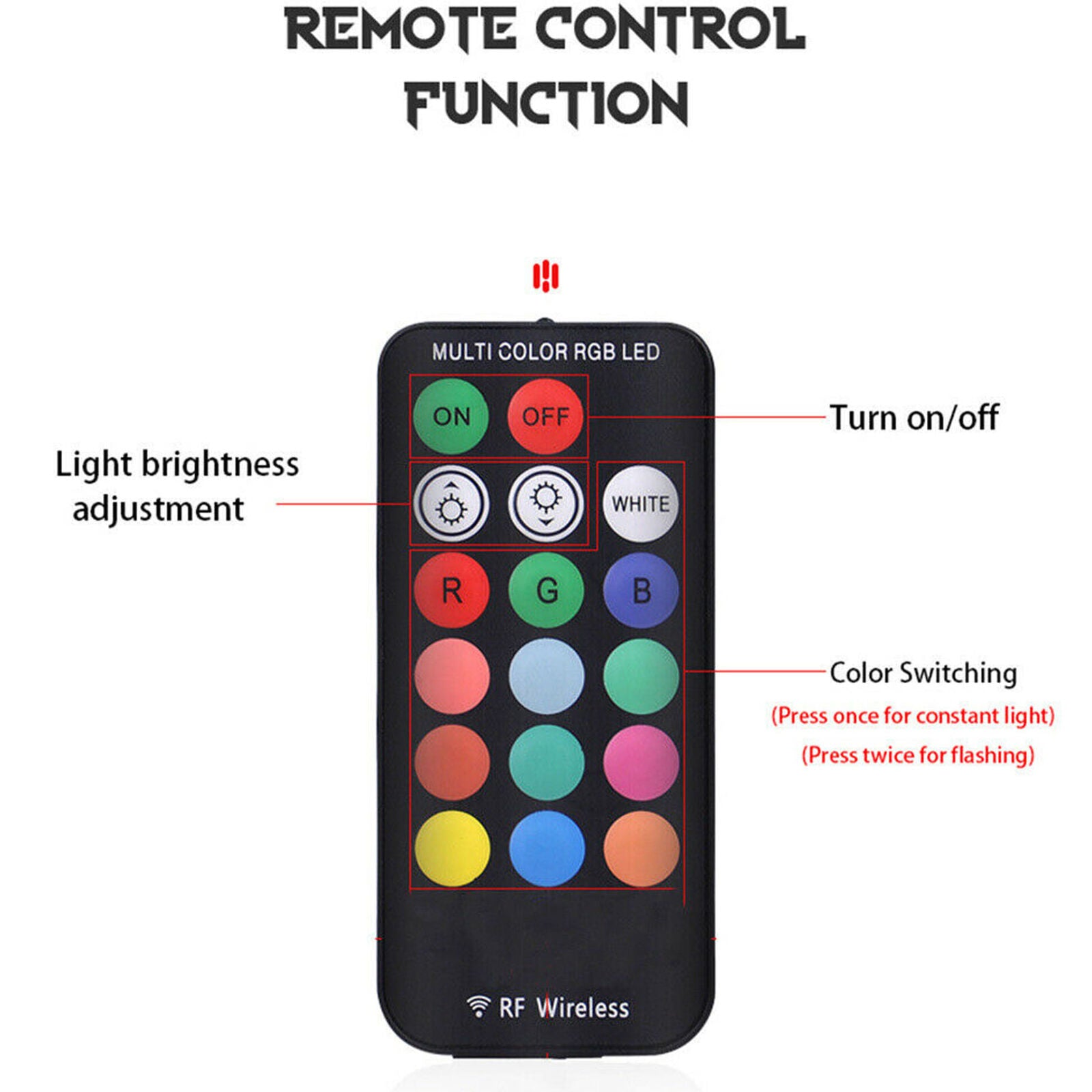RGB LED Car Interior Floor Decor Atmosphere Lamp Ambient Lights Remote Control