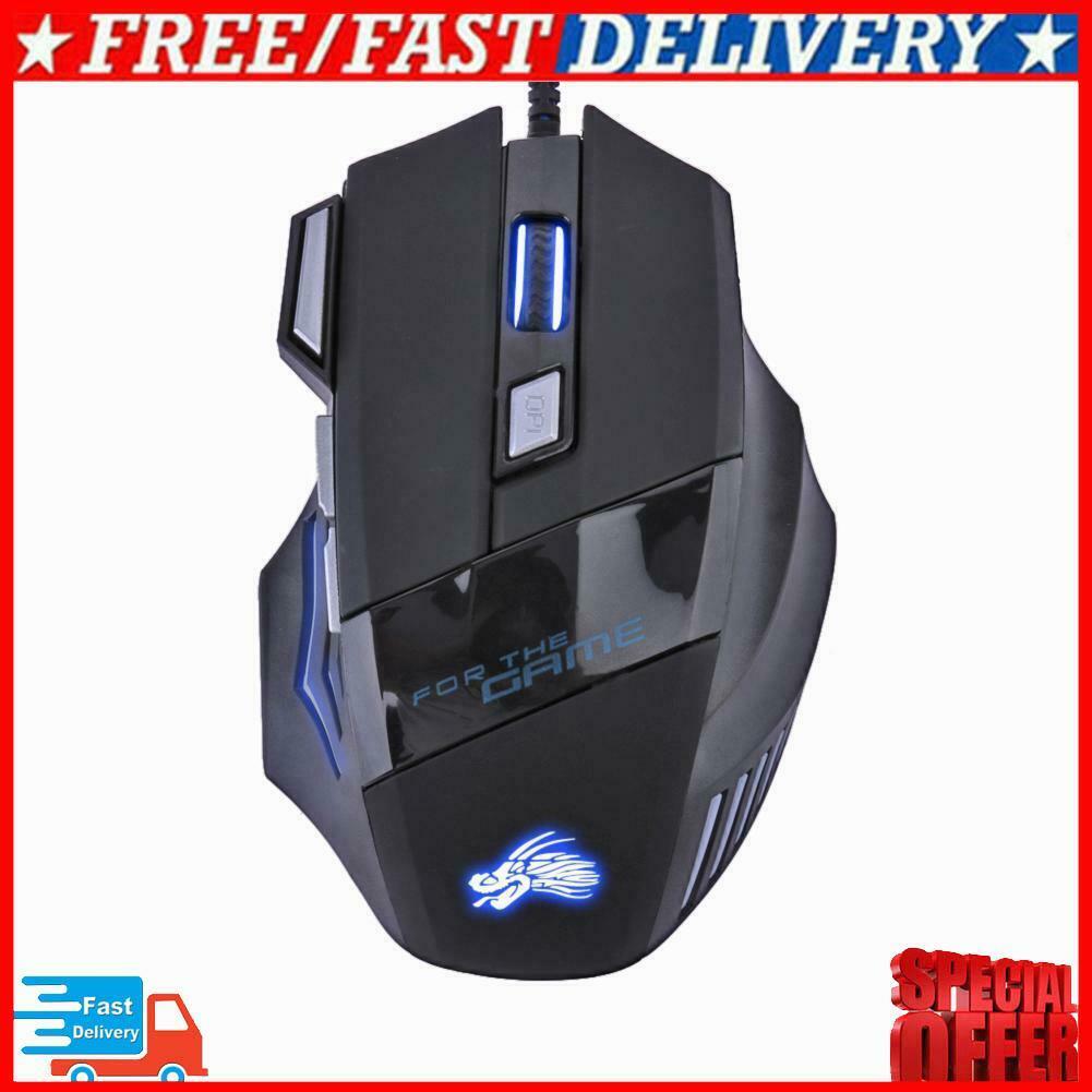 5500DPI LED Optical USB Wired Gaming Mouse 7 Buttons Gamer Computer Mice