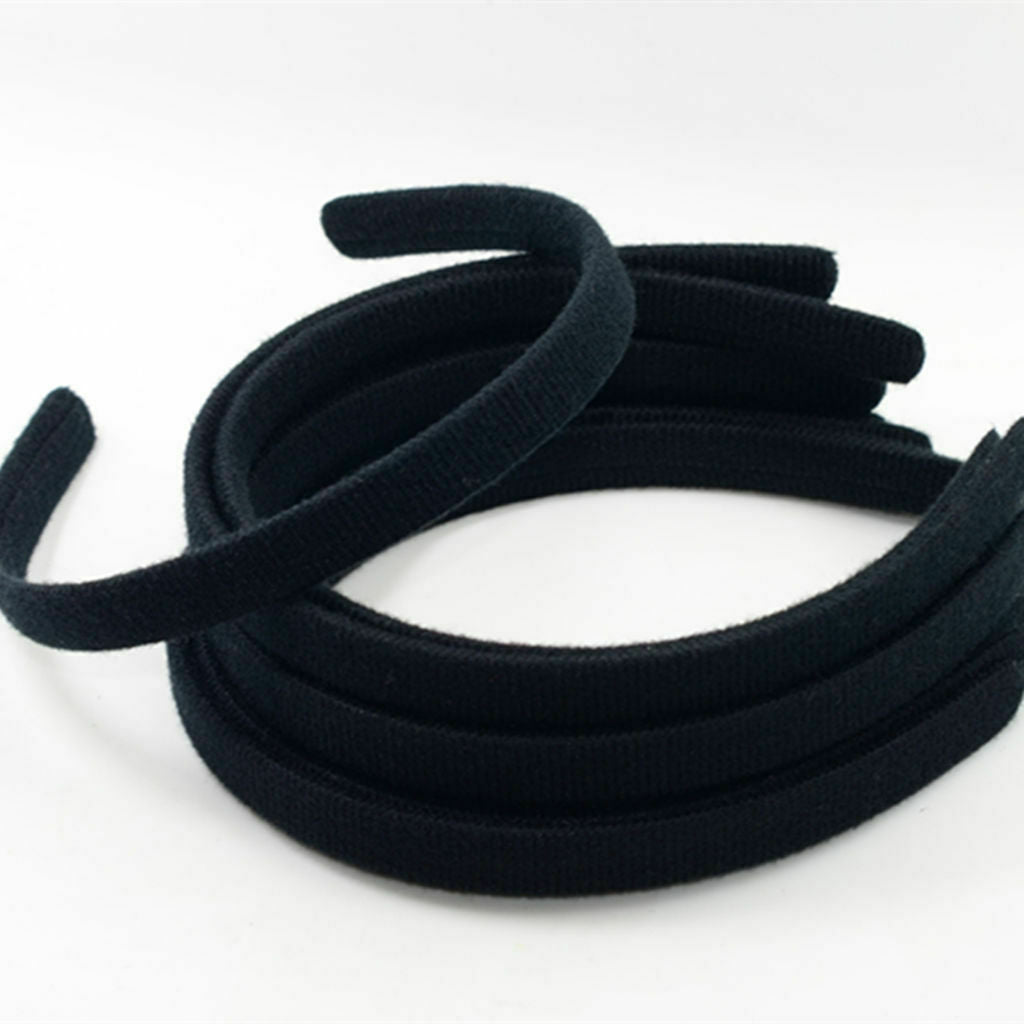 10x Fabric Hair Band Hoop Headband for DIY Baby Girls Hair Accessories Black