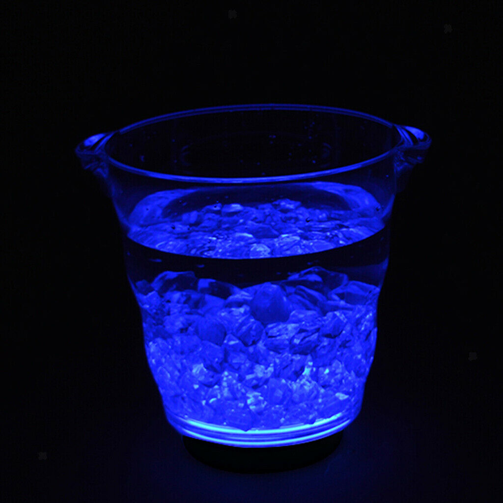 LED Ice Buckets Wine Coolers  Beer Bottle Cup + USB Cable - Blue, as described