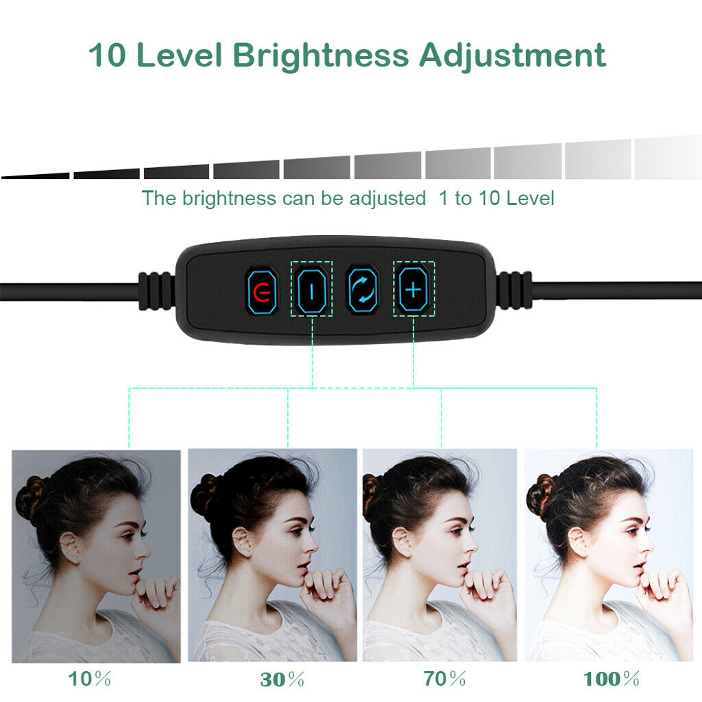 6inch Dimmable Desktop LED Ring Light Video Fill Light Stand Lamp