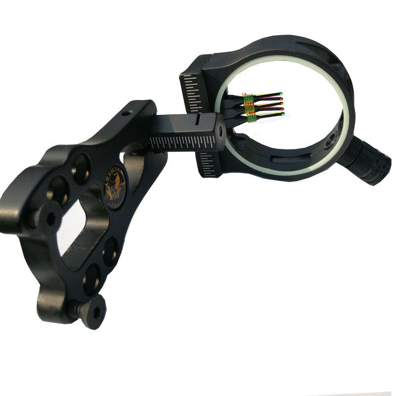 Archery Compound Bow Sight 5 Pin 0.029" Optical Fiber Micro Adjustable Hunting