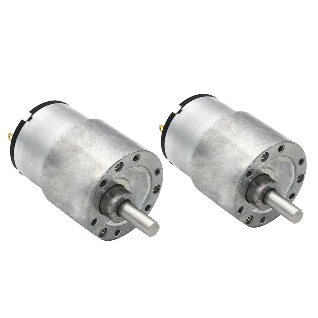 2Pcs/Set Aluminum DC Gear Motor Speed Reduction High Torque 37mm Diameter