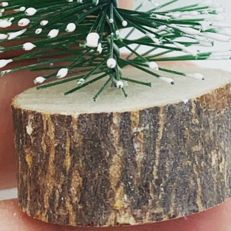 1PC Mini Small Wooden Snow Pine Needle Tree Christmas tree Desktop Table Ornamen