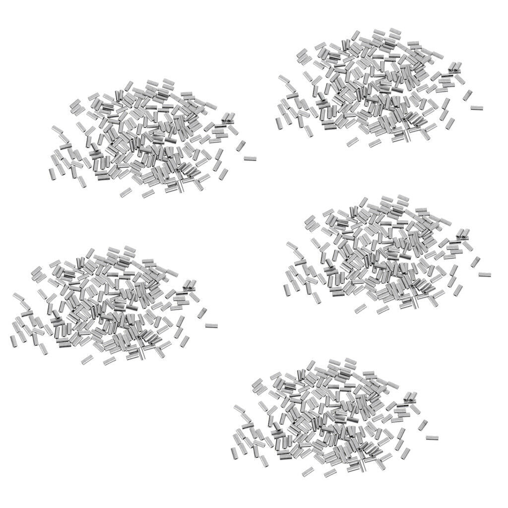 1000pcs Aluminum Alloy Fishing Line Crimp Wire Leader Sleeve Connector 1.0mm