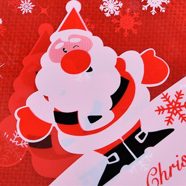 Santa Claus Bakery Cookie Candy Gift Soap Favor Cello Adhesive OPP Bag