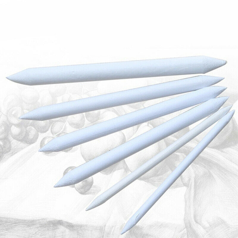 6pcs Blending Smudge Stump Stick Sketch Art White Drawing Pen Tool Art Su.l8