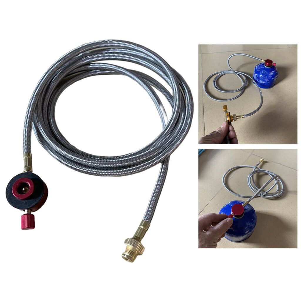 78.7Inch Gas Stove Refill Adapter Hose Flat Cylinder Tank Furnace Connector