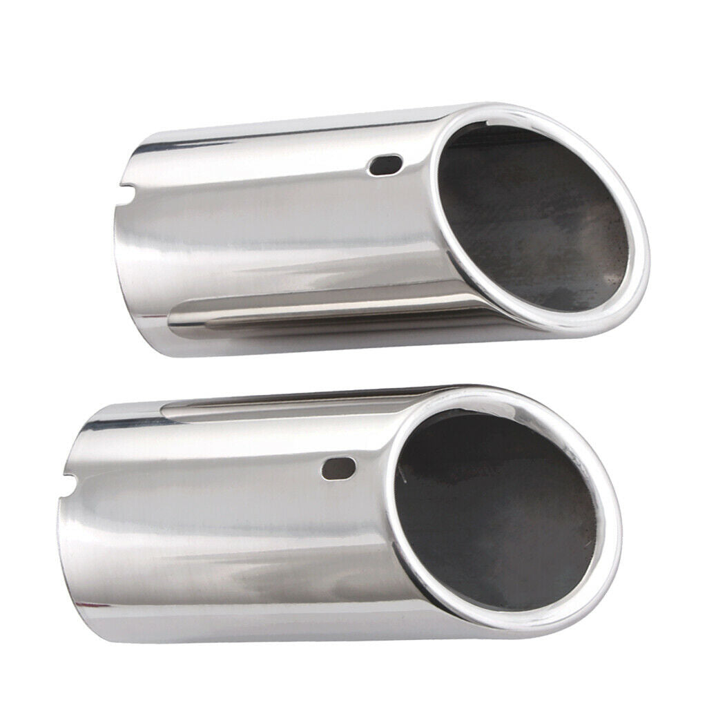 Pair of Car Stainless Steel Exhaust Tips Tailpipes Exhaust Trim Tool Set