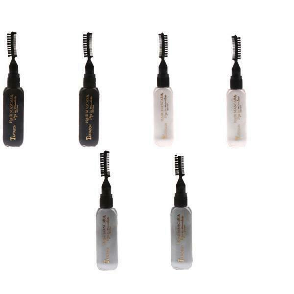 Disposable 3 Colors Hair Mascara Dyeing Tint, Temporary (Black, Gray, White)