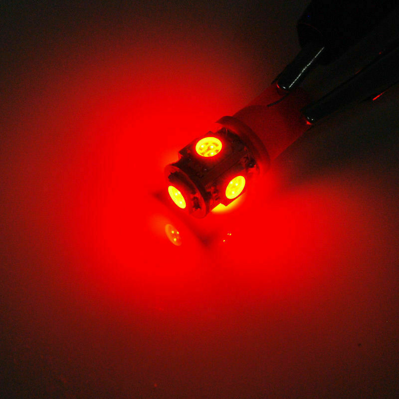 20x Super Red T10 LED Bulbs Car Interior License Light 2825 192 194 5050 5 SMD