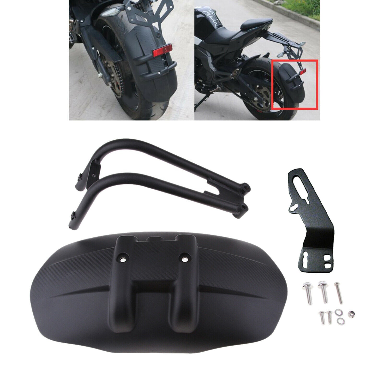 Universal Black Motorcycle Motorbike Rear Wheel Fender Splash Guard Cover