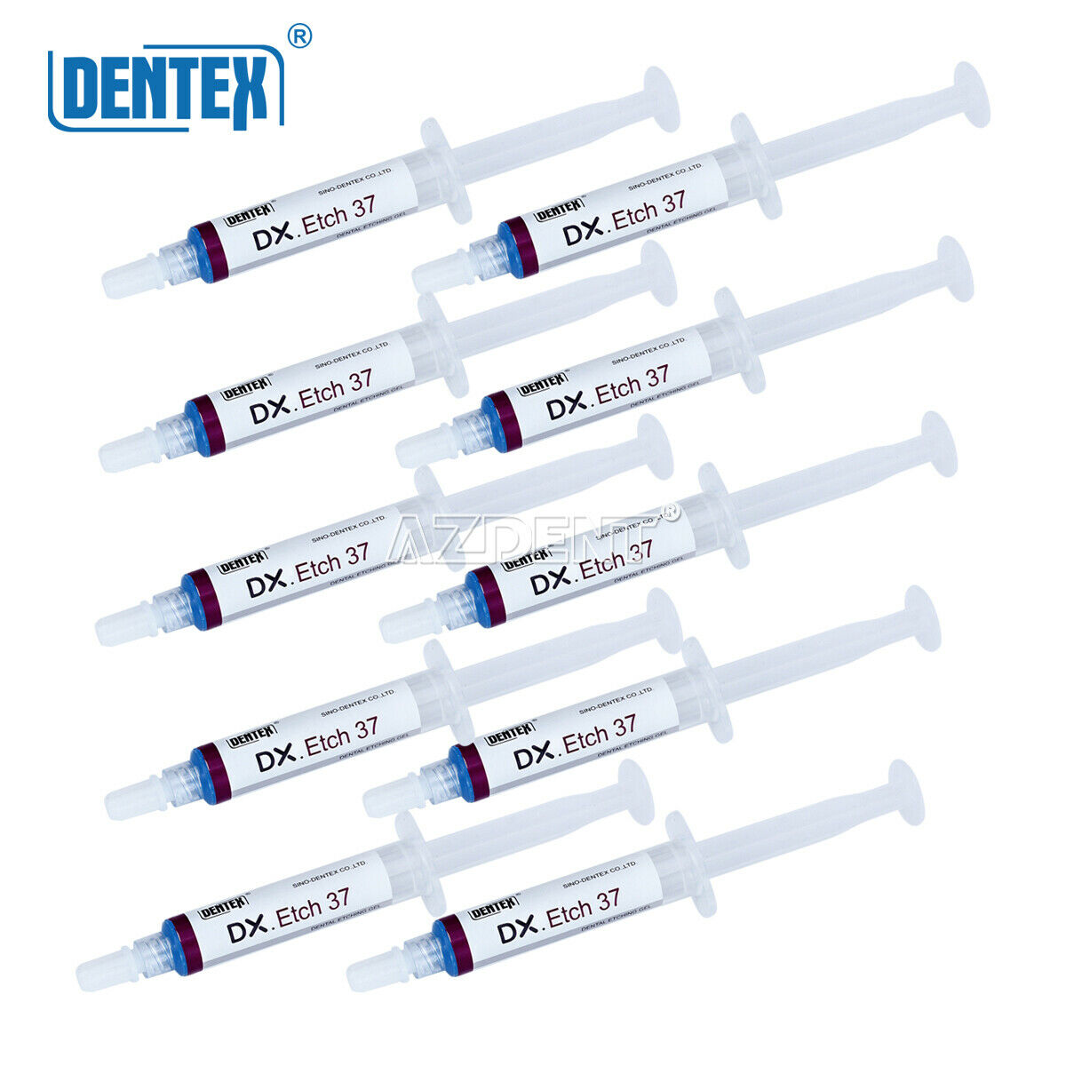 10 Packs Dentex Dental Acid Etching Gel 37% Phosphoric 5 ml / syringe DX Etch 37