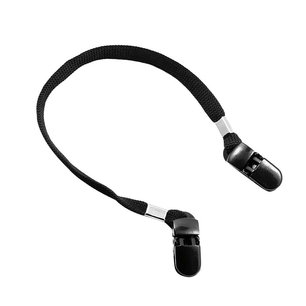 Portable Outdoor Hat Scarf Wind Clip Lanyard Ropes Cord Black 9mm