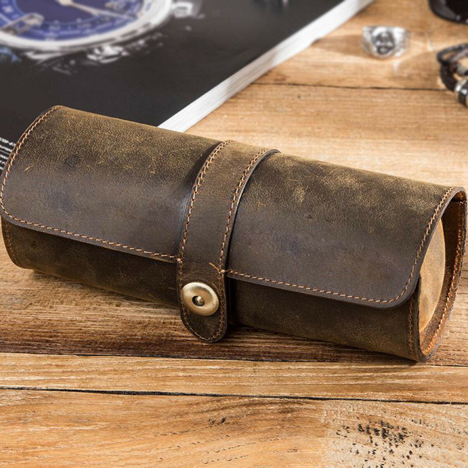 Easy Carry Handmade Multi-Purpose Watch Roll Pouch Organizer for Travel