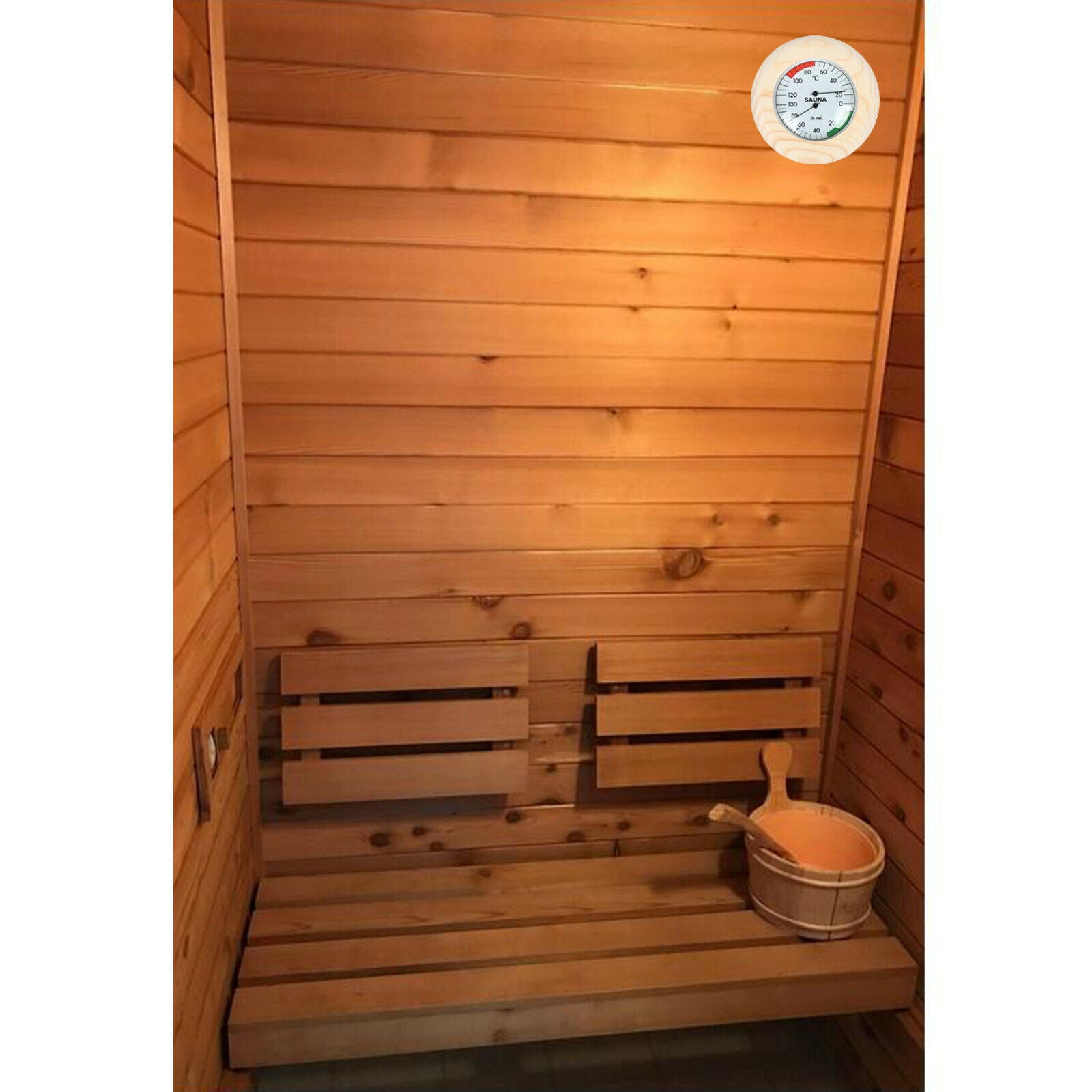 5.7inch Round Sauna Hygrothermograph Thermometer & Hygrometer for Sauna Room
