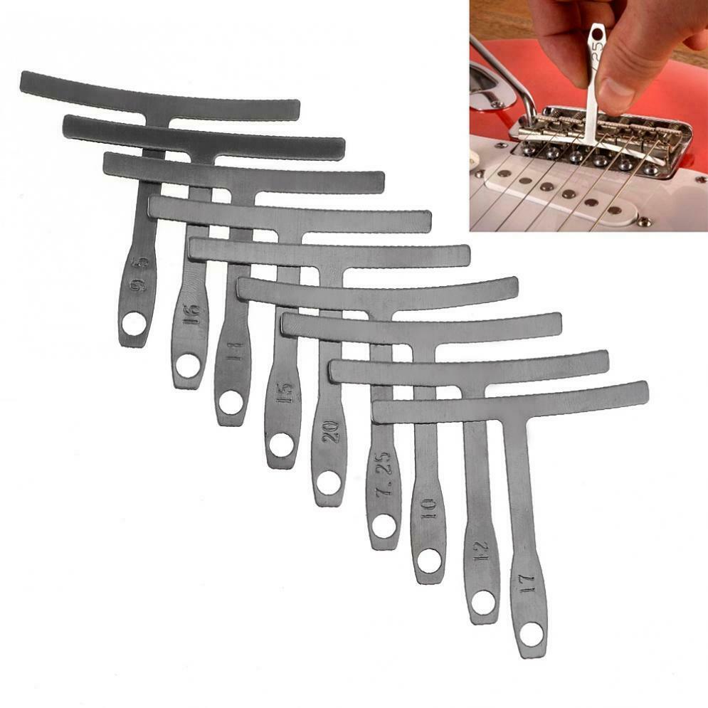 9x Stainless Steel Guitar String Radius Gauges Bridge Saddle Adjustment Tools