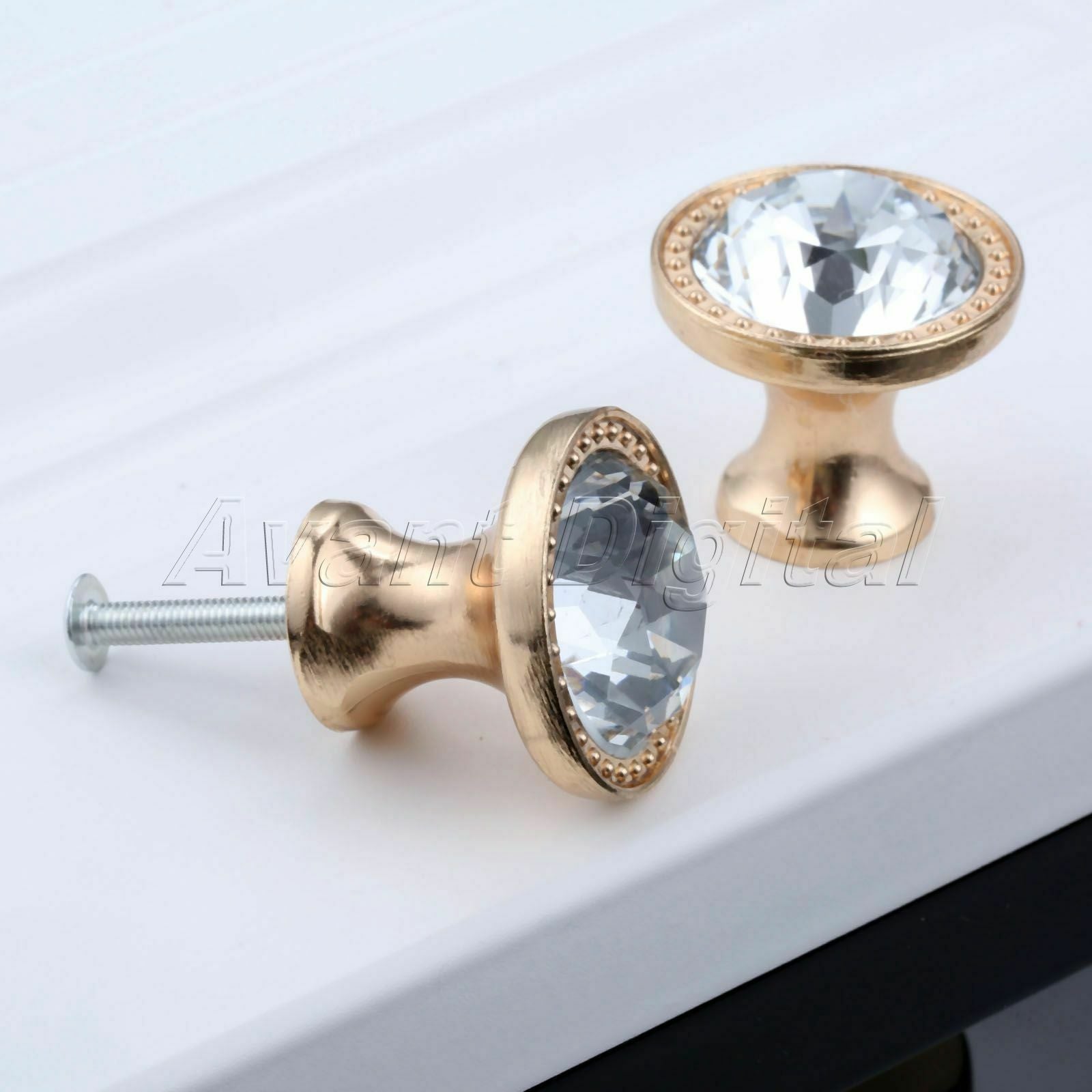 1Pc Diamond Shape Cabinet Crystal Glass Handles Door Cupboard Closet Pull Knobs