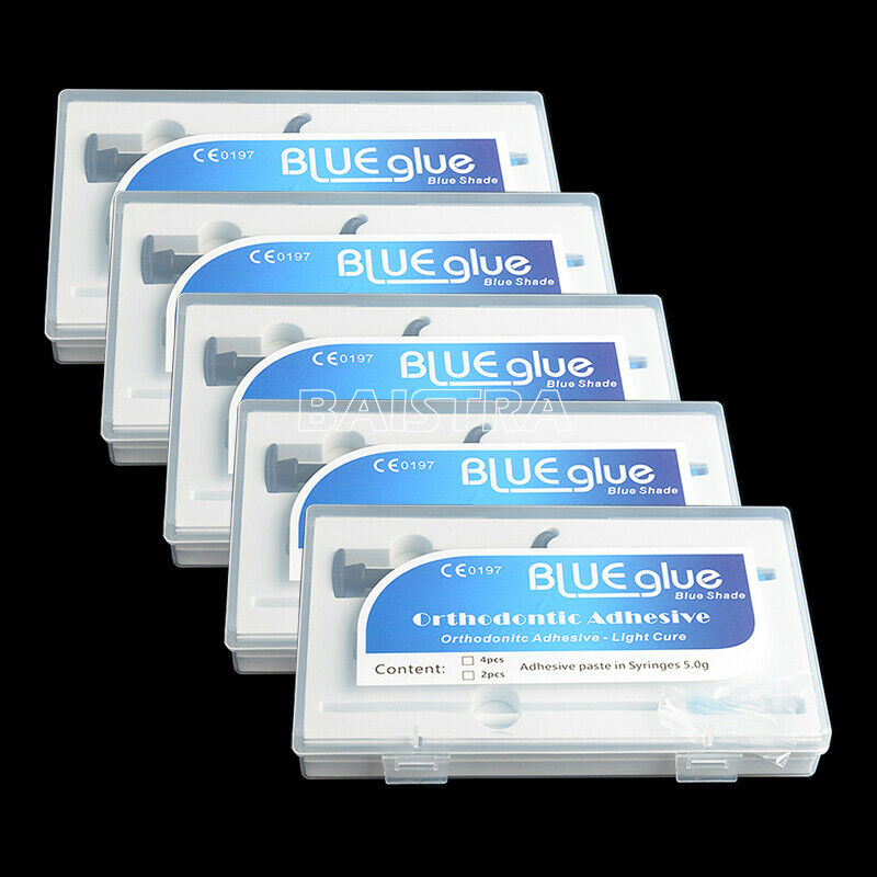 5X Dental Adhesive Light Cure Band Cement Blue Glue Kit for Orthodontic Bracket