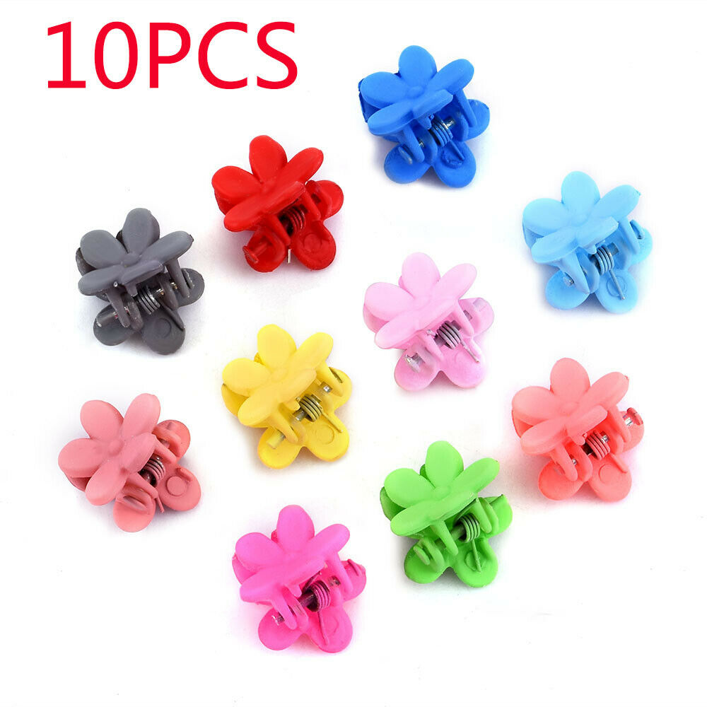 10* Girls Mixed Color for Kids Baby Flowers Hair Clips Hair Claws Mini Hairpins