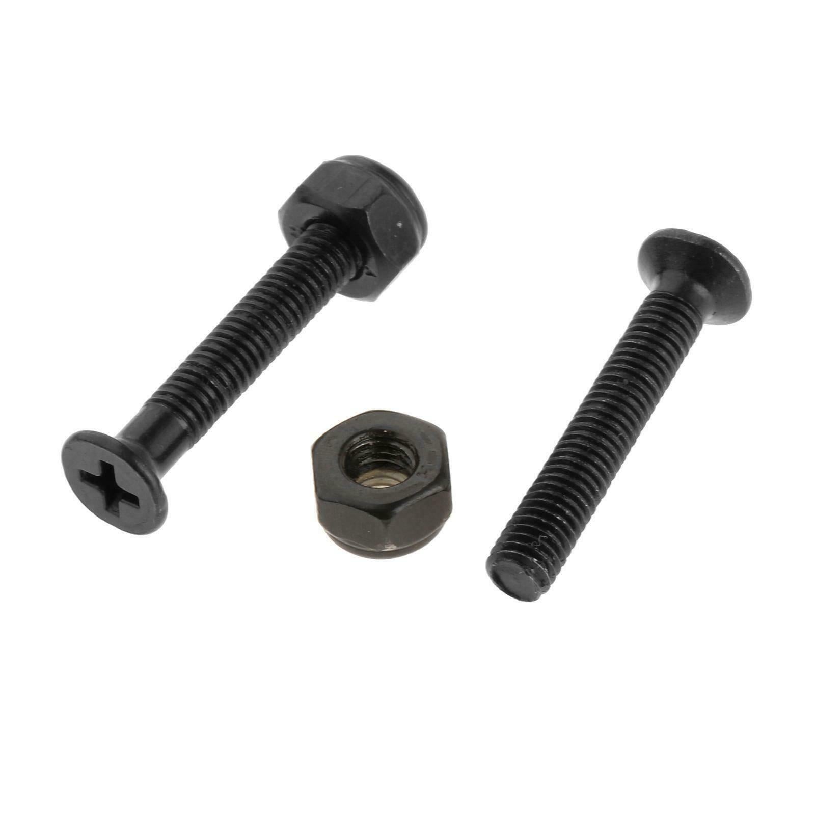 8 Pieces Longboard Skateboard Wheel Repair Hardware Screws Nuts Bolts Black