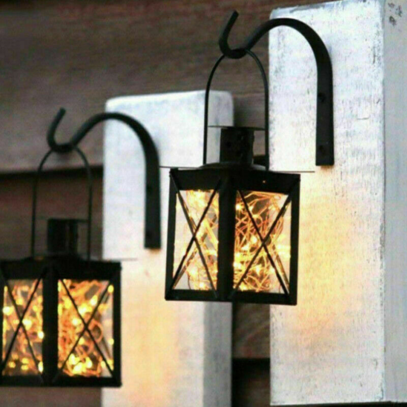 4x New Metal Hanging Basket Brackets Garden Plant Hanger Hook Wall Decor