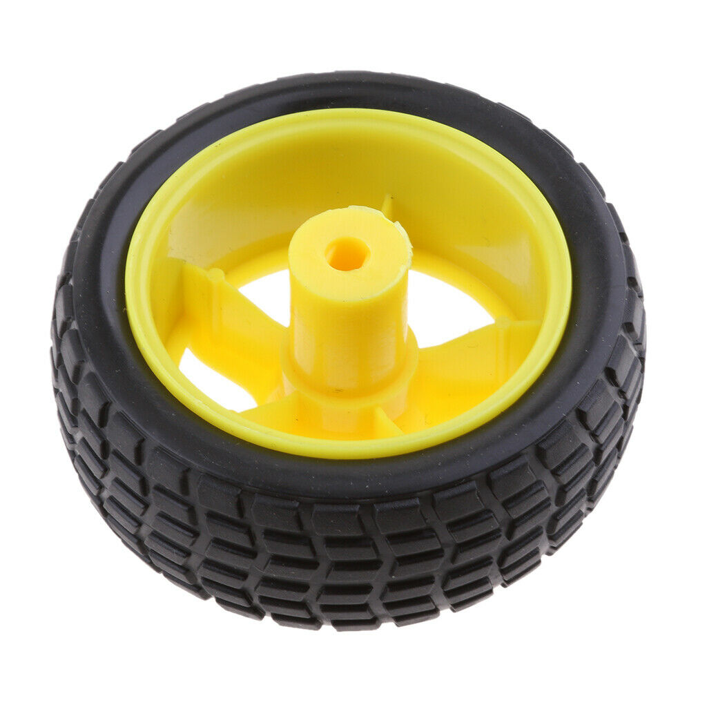 Pack of 6 1:48 Robot Tires Robot Plastic Tire Gear Motor Wheel DC 3-6V